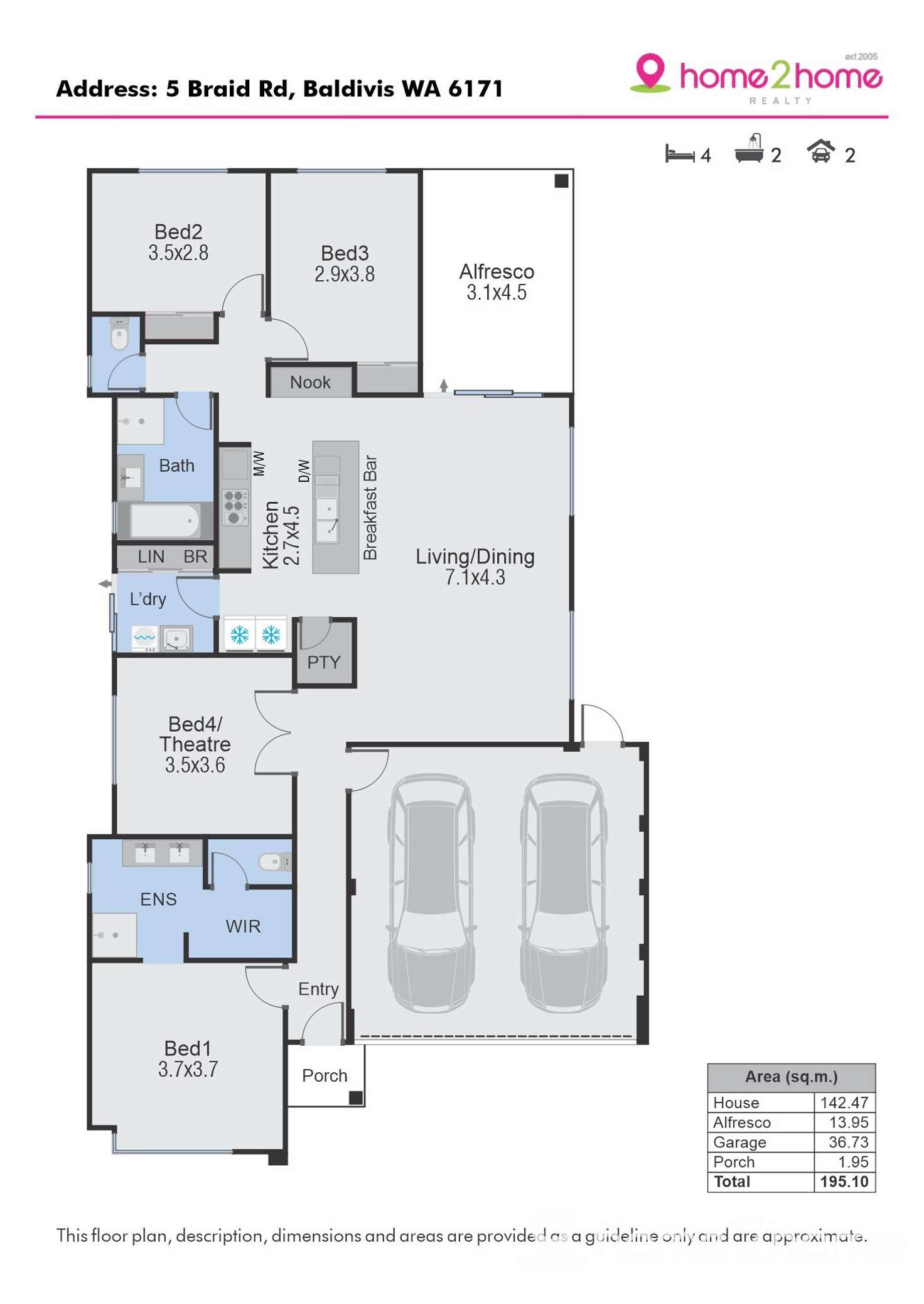 Floorplan of Homely house listing, 5 Braid Road, Baldivis WA 6171