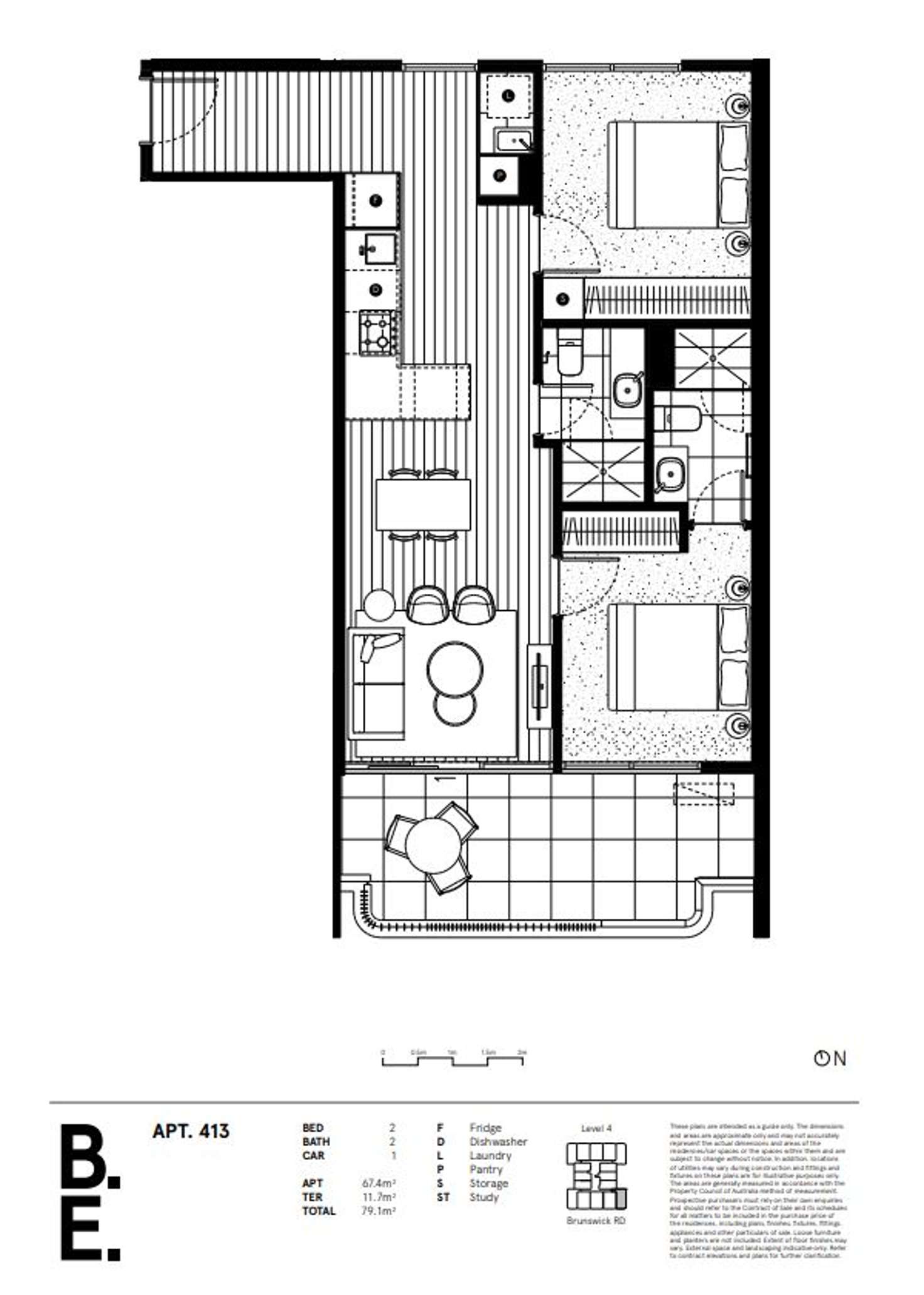 Floorplan of Homely apartment listing, 412/15 Brunswick Road, Brunswick East VIC 3057