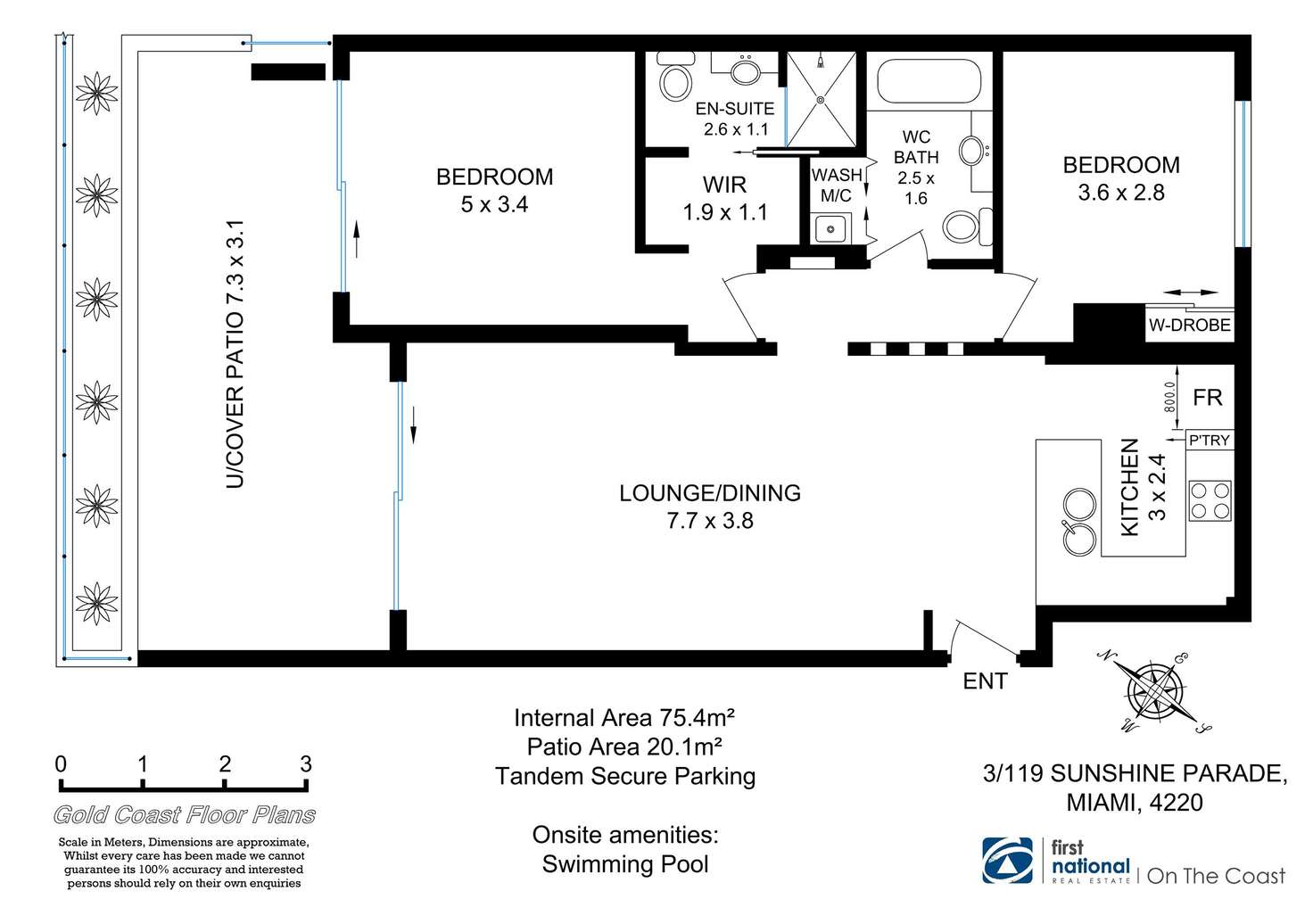 Floorplan of Homely unit listing, 3/119 Sunshine Parade, Miami QLD 4220
