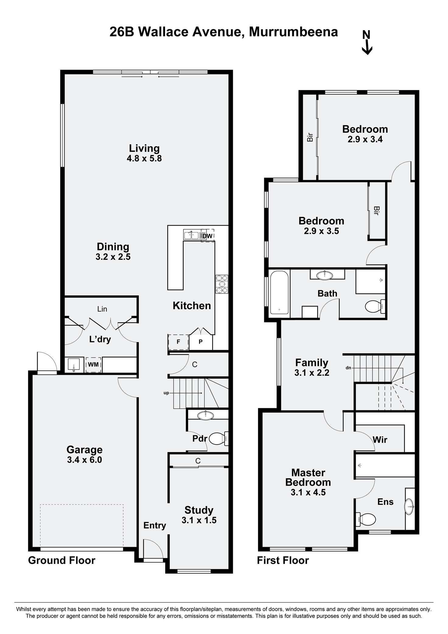 Floorplan of Homely townhouse listing, 26B Wallace Avenue, Murrumbeena VIC 3163