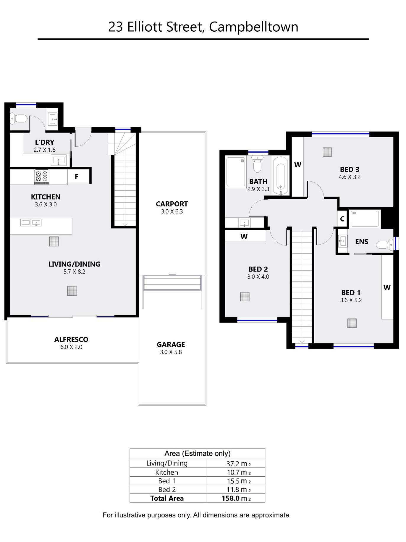 Floorplan of Homely townhouse listing, 3/23 Elliott Street, Campbelltown SA 5074