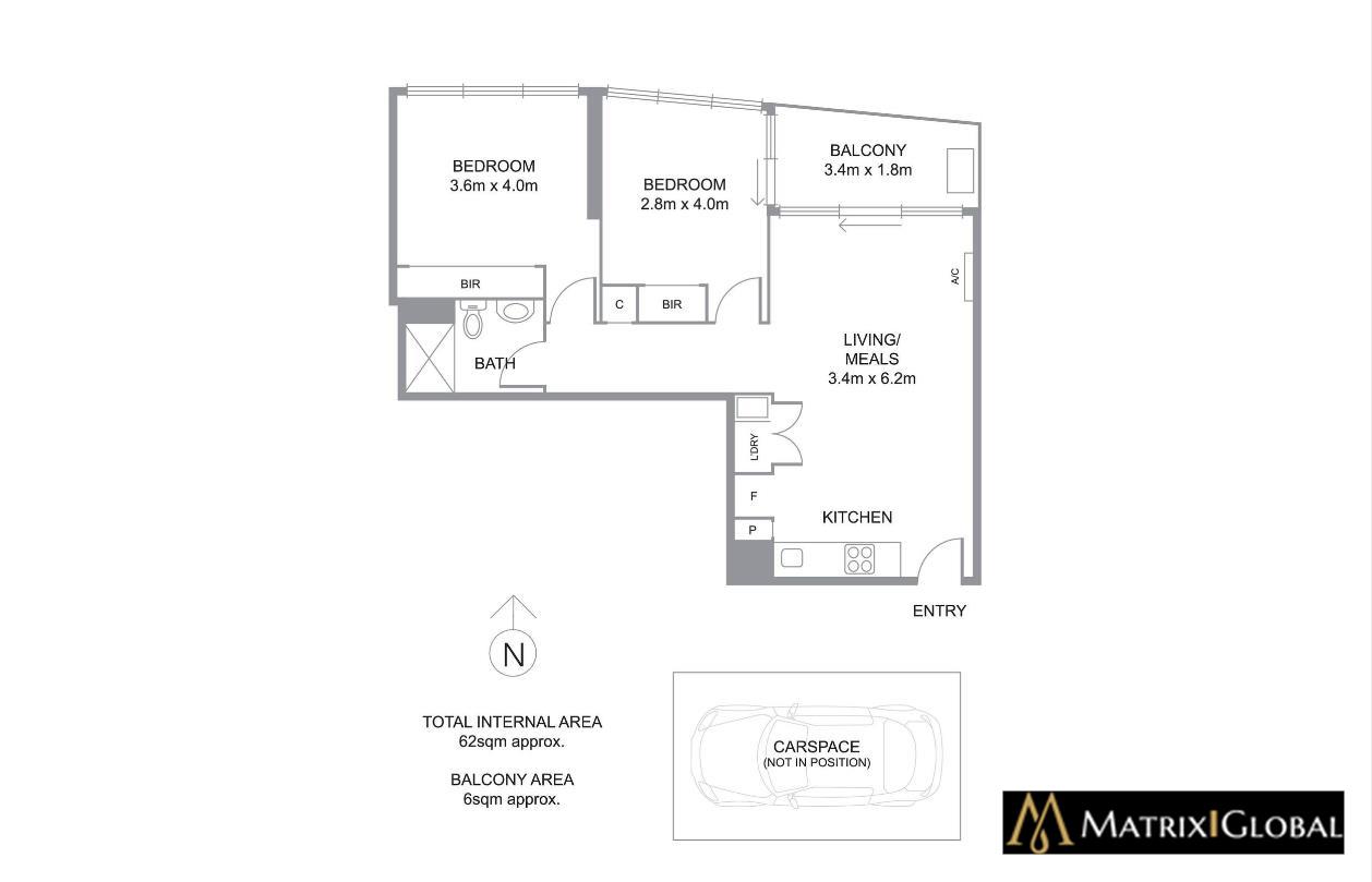 Floorplan of Homely apartment listing, 1701N/889 Collins St, Docklands VIC 3008