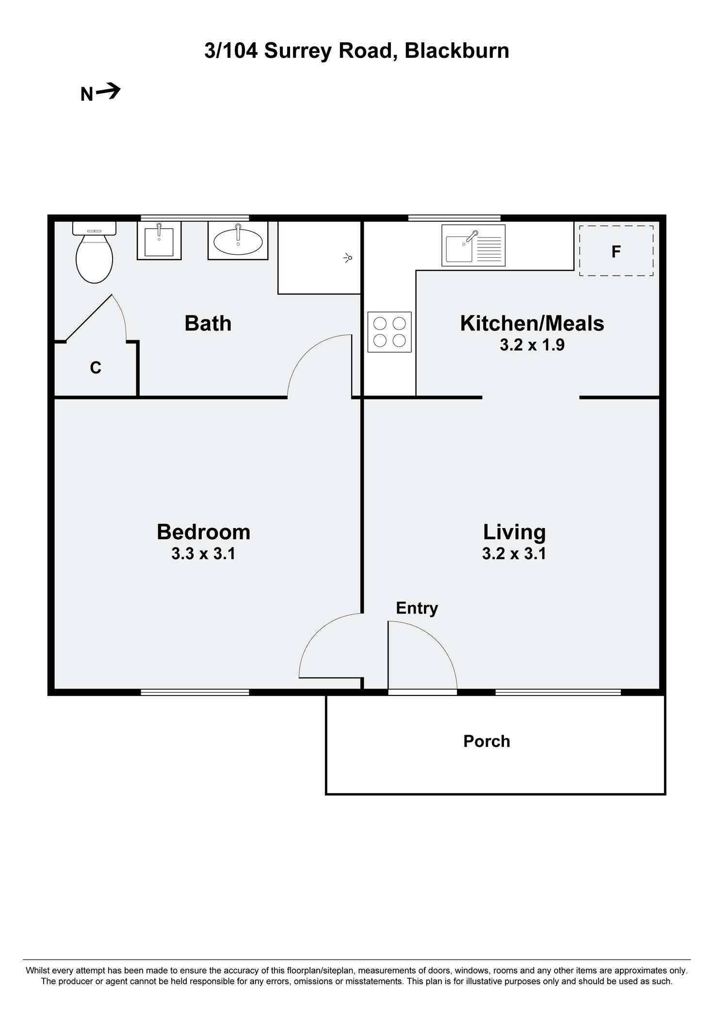 Floorplan of Homely unit listing, 3/104 Surrey Road, Blackburn North VIC 3130