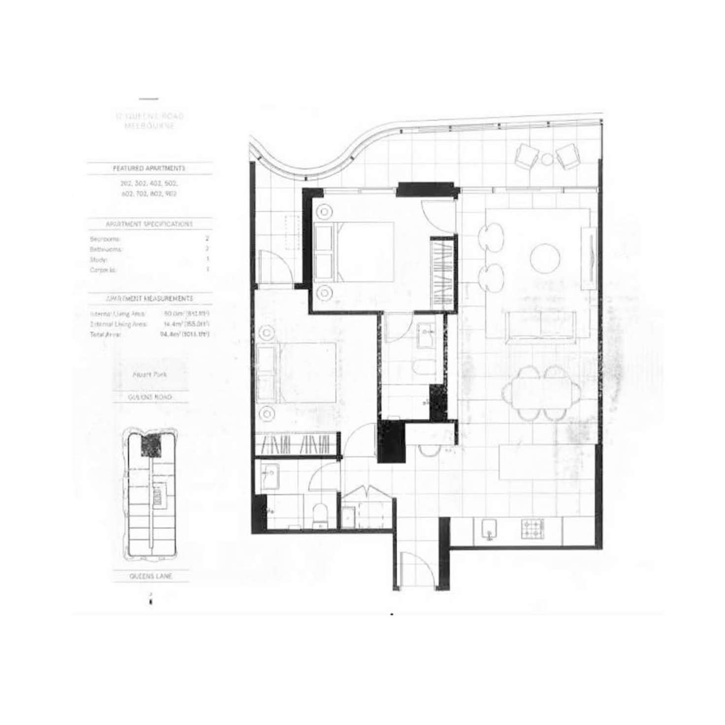 Floorplan of Homely apartment listing, * Queens Road, Melbourne VIC 3004