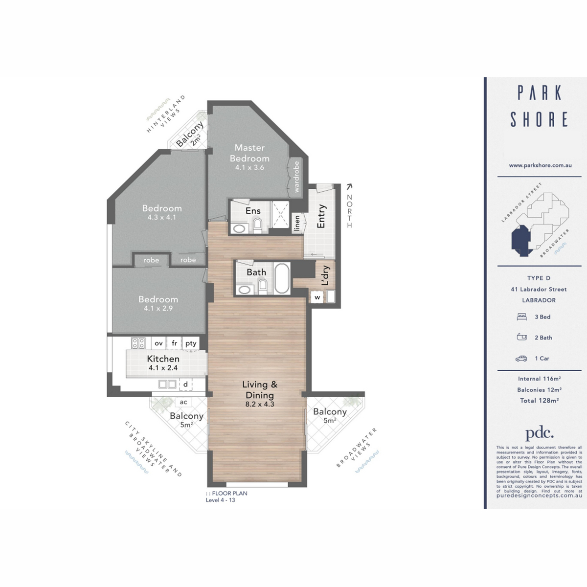 Floorplan of Homely apartment listing, 1404/41 Labrador Street, Labrador QLD 4215
