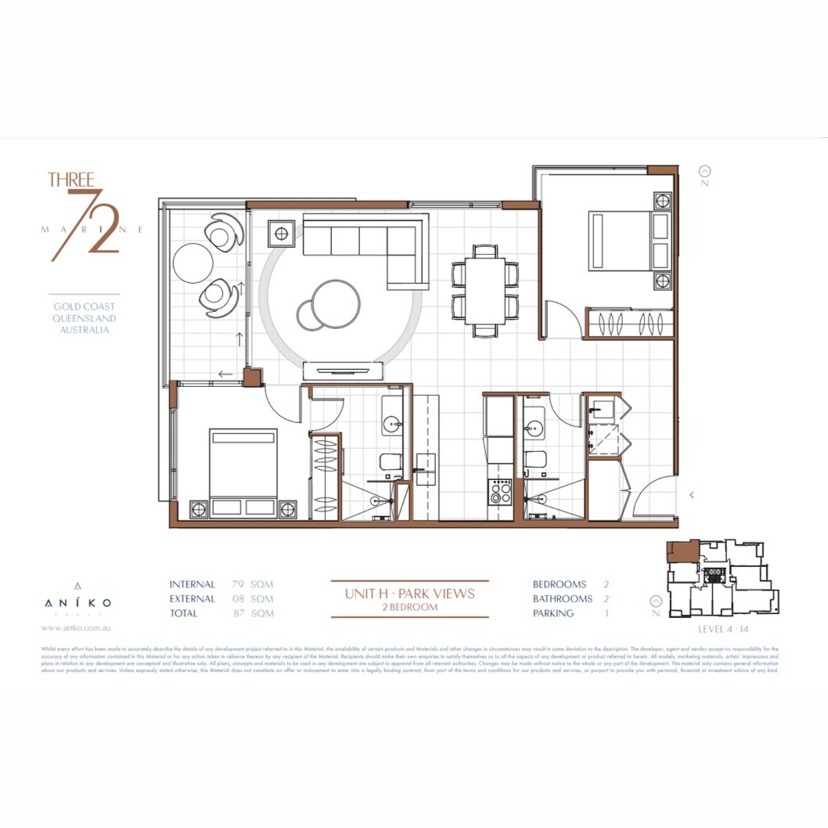 Floorplan of Homely apartment listing, 708/372 Marine Parade, Labrador QLD 4215