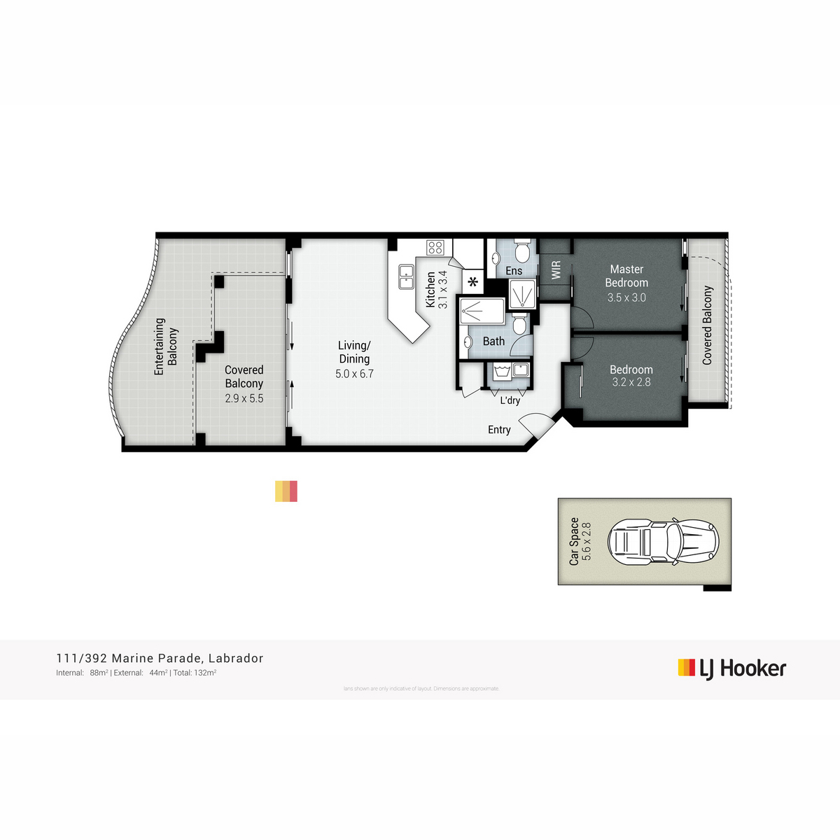 Floorplan of Homely apartment listing, 111/392 Marine Parade, Labrador QLD 4215