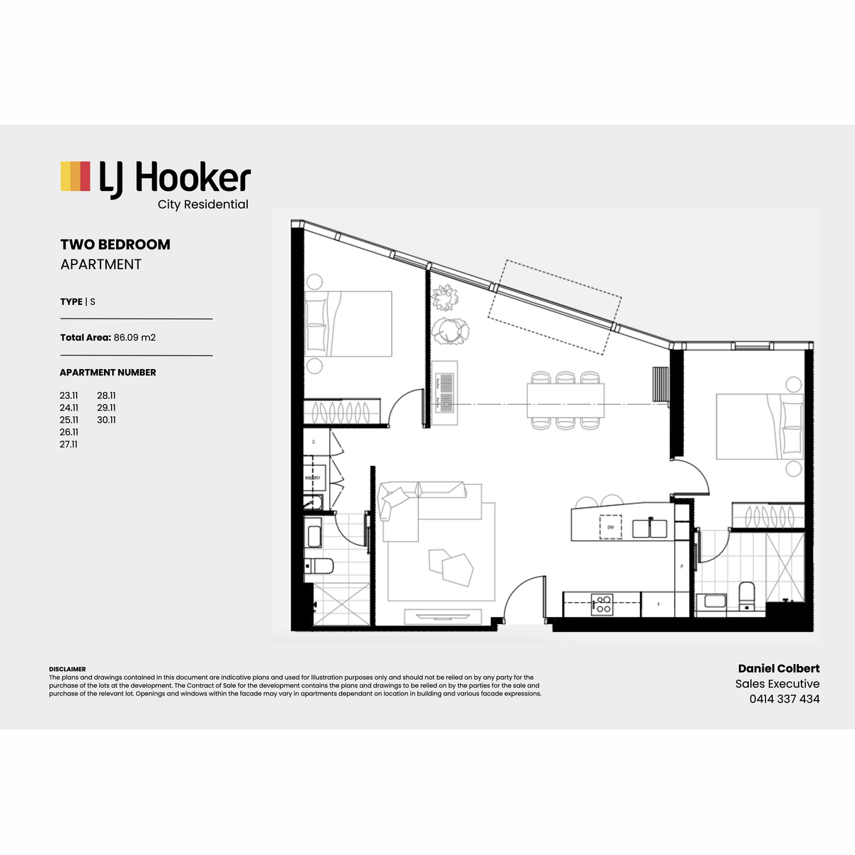 Floorplan of Homely apartment listing, 2411/600 Wellington Street, Perth WA 6000