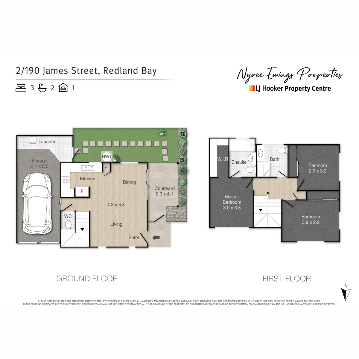Floorplan of Homely townhouse listing, 2/190 James Street, Redland Bay QLD 4165