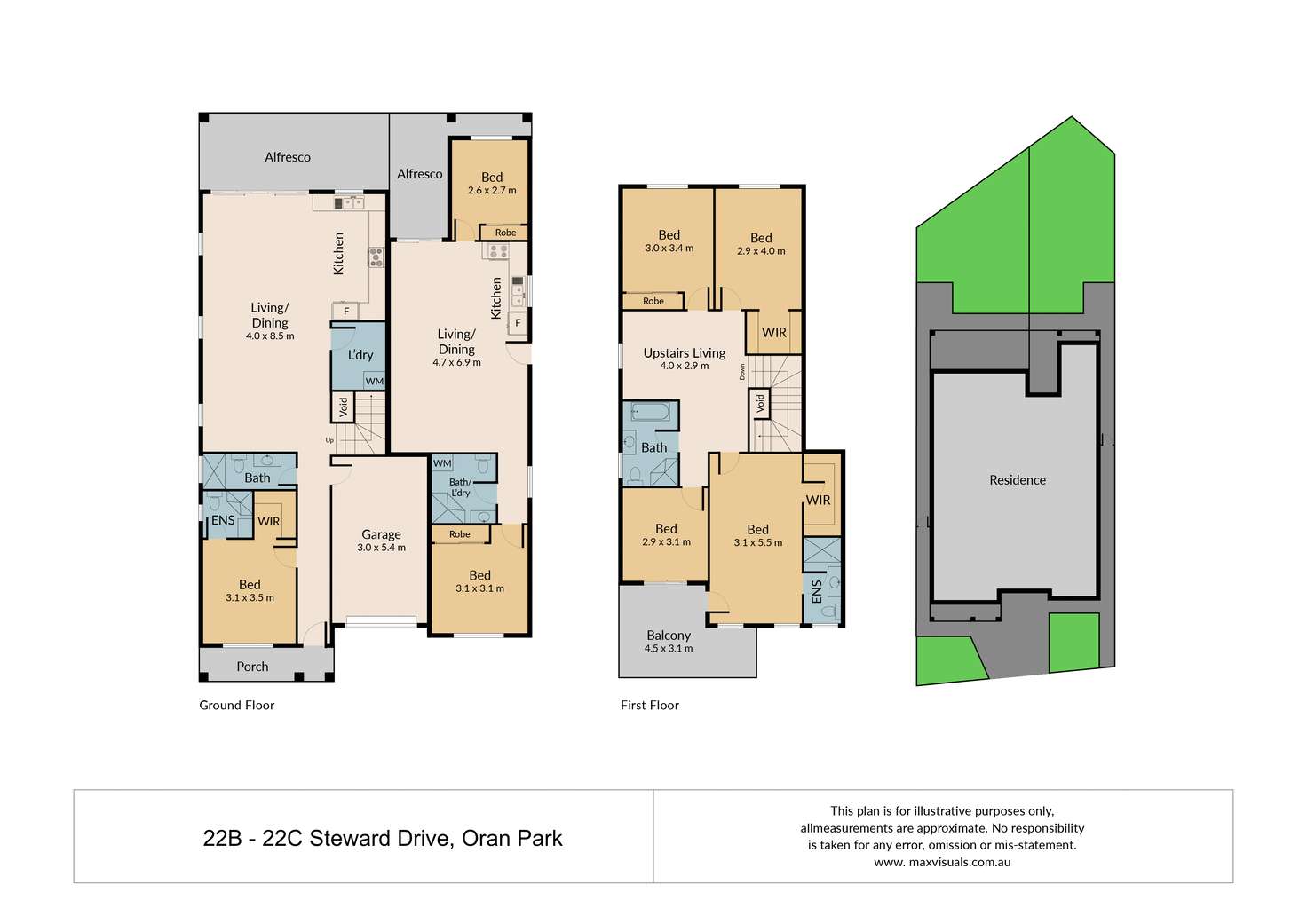 Floorplan of Homely house listing, 22B & 22C Steward Drive, Oran Park NSW 2570