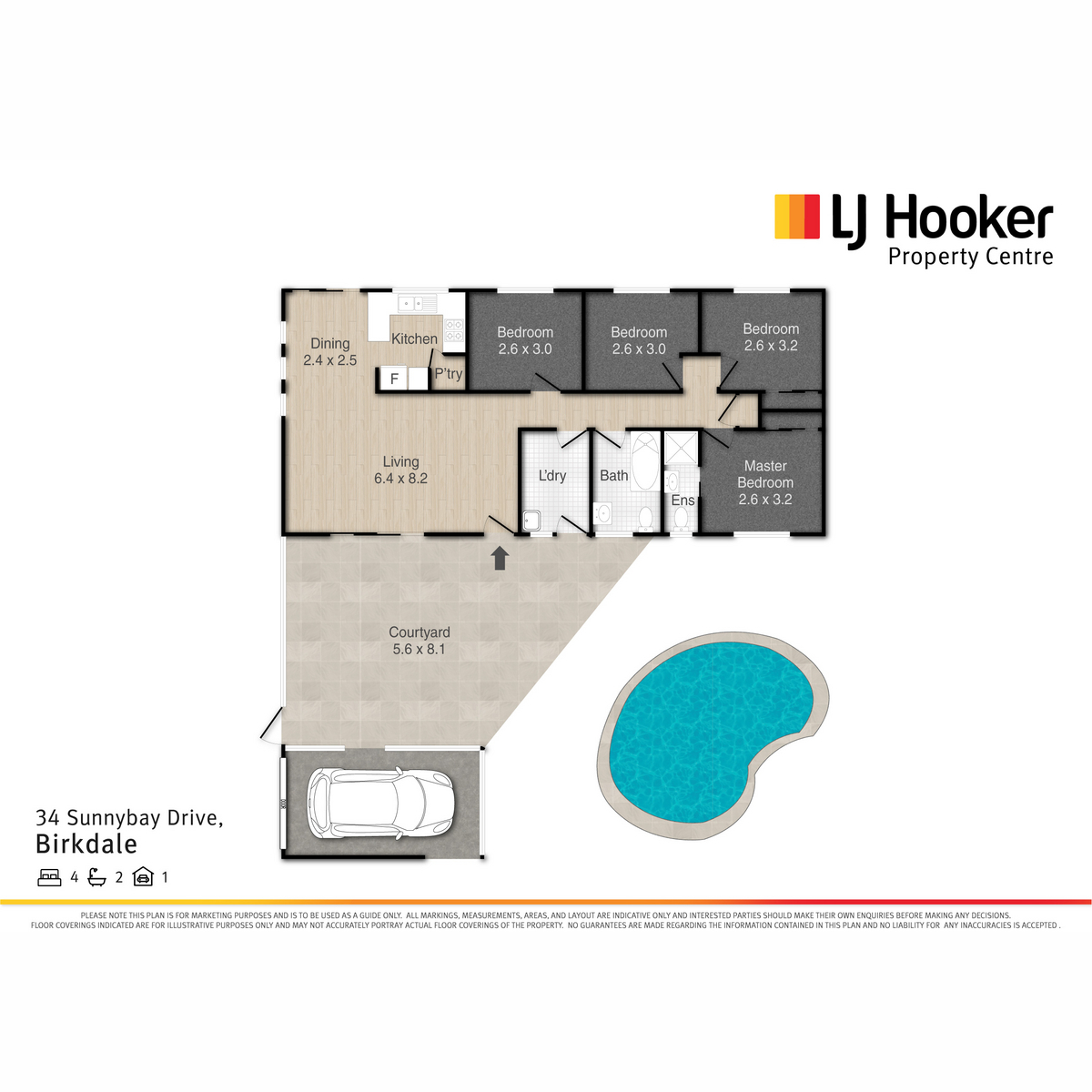Floorplan of Homely house listing, 34 Sunnybay Drive, Birkdale QLD 4159