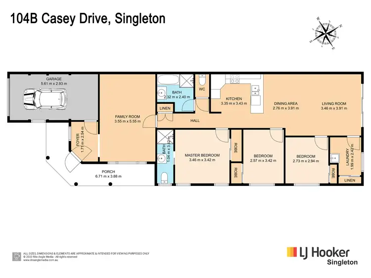 Floorplan of Homely semi-detached listing, 104B Casey Drive, Singleton NSW 2330