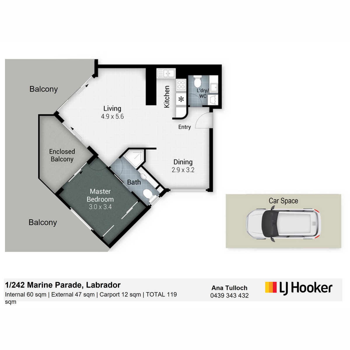 Floorplan of Homely apartment listing, 1/242-244 Marine Parade, Labrador QLD 4215