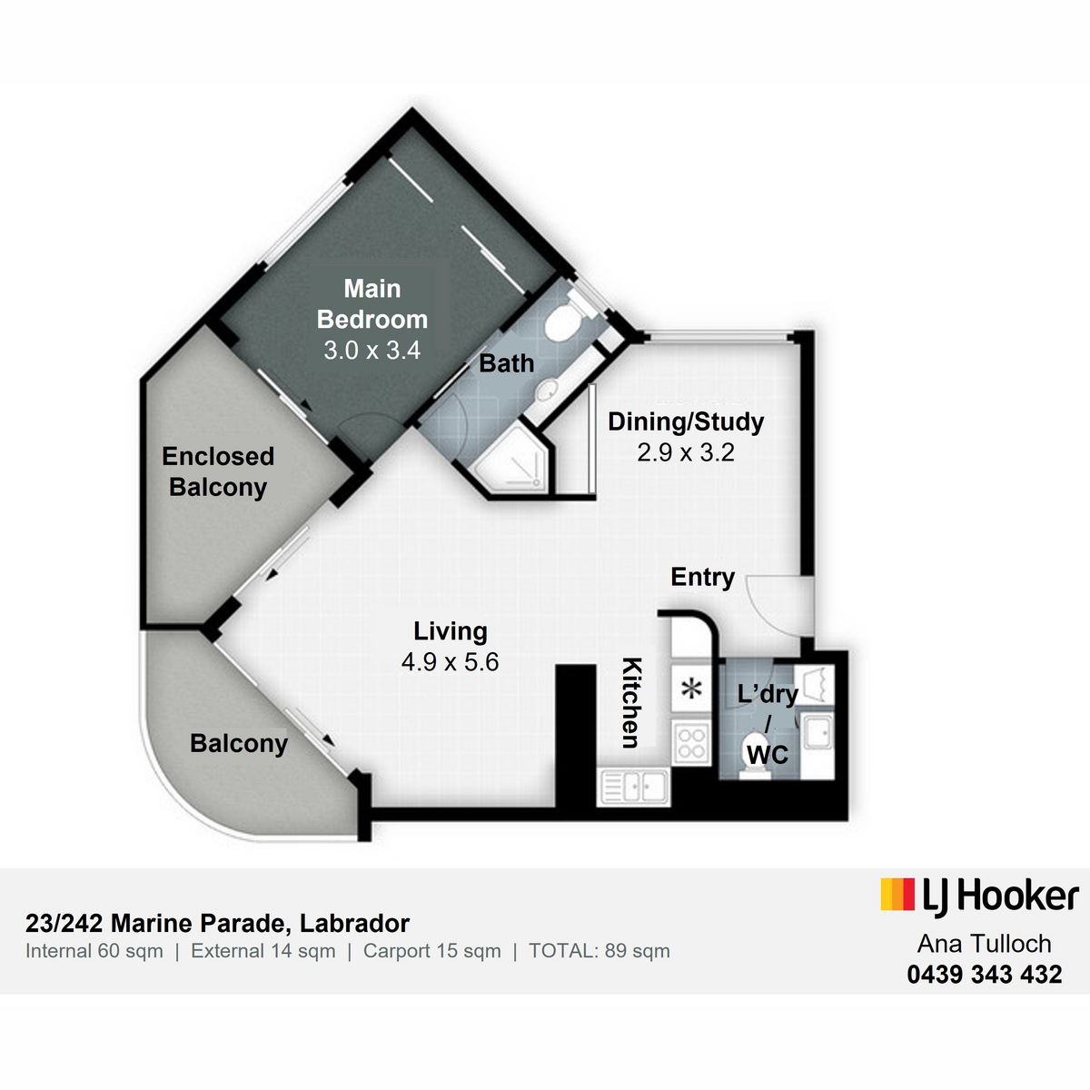 Floorplan of Homely apartment listing, 23/242-244 Marine Parade, Labrador QLD 4215