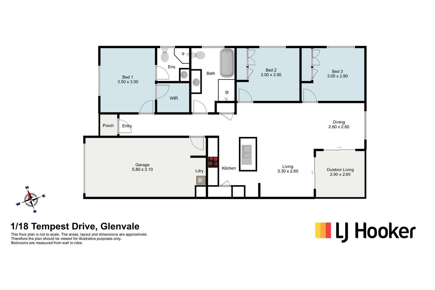 Floorplan of Homely unit listing, 1/18 Tempest Drive, Glenvale QLD 4350