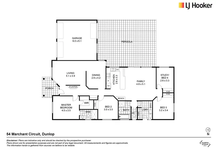 Floorplan of Homely house listing, 54 Marchant Circuit, Dunlop ACT 2615