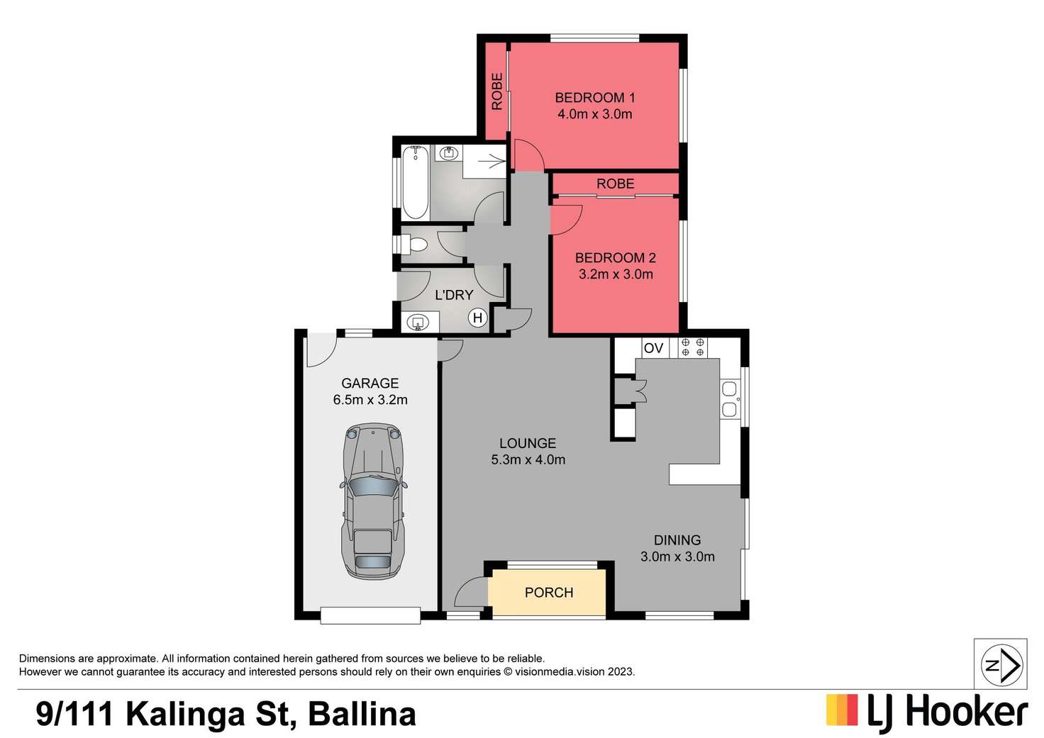 Floorplan of Homely unit listing, 9/111 Kalinga Street, West Ballina NSW 2478