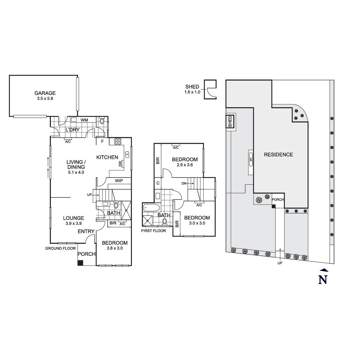 Floorplan of Homely townhouse listing, 1/26 Bunker Avenue, Kingsbury VIC 3083