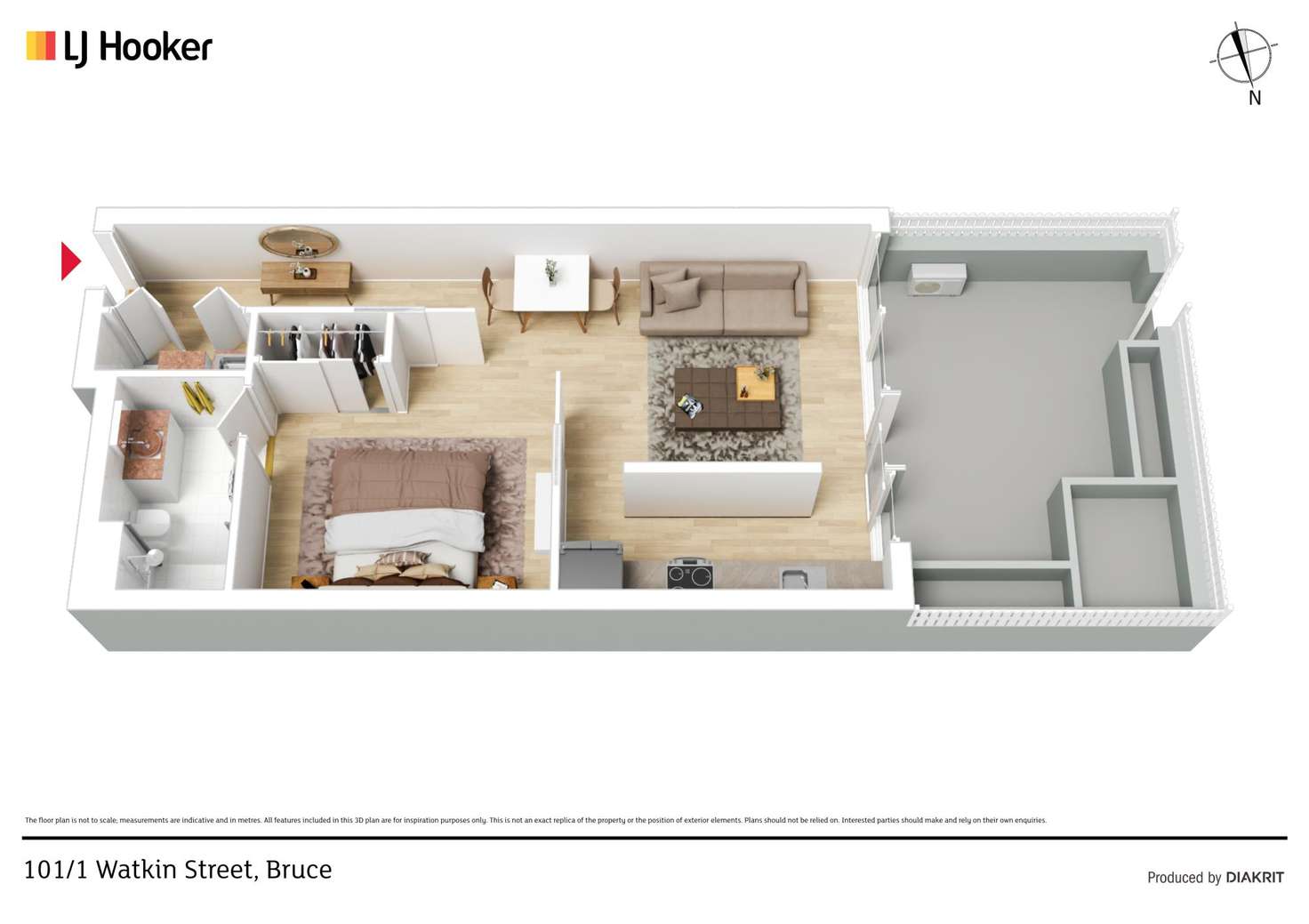 Floorplan of Homely apartment listing, 101/1 Watkin Street, Bruce ACT 2617