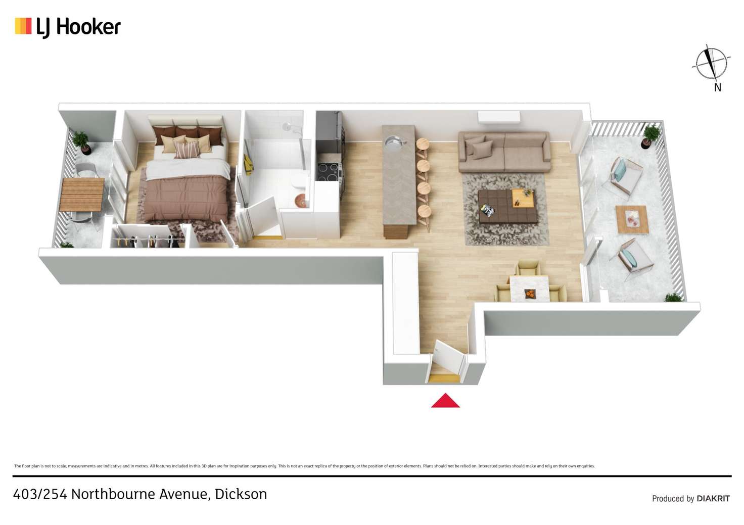 Floorplan of Homely apartment listing, 403/254 Northbourne Avenue, Dickson ACT 2602