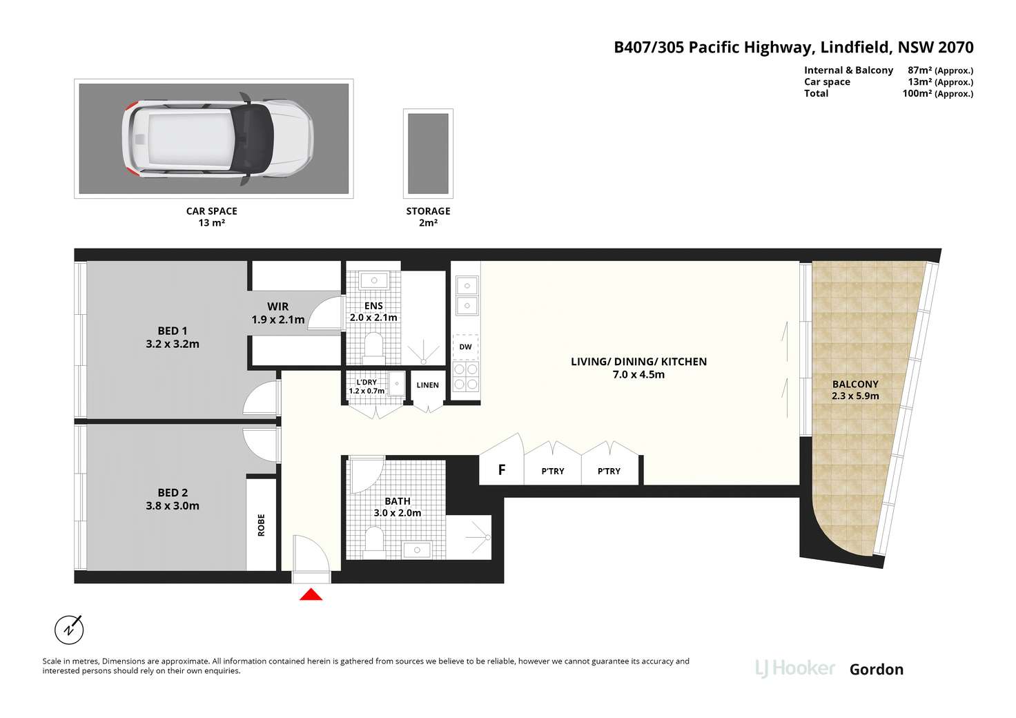 Floorplan of Homely apartment listing, 407/305B Pacific Highway, Lindfield NSW 2070
