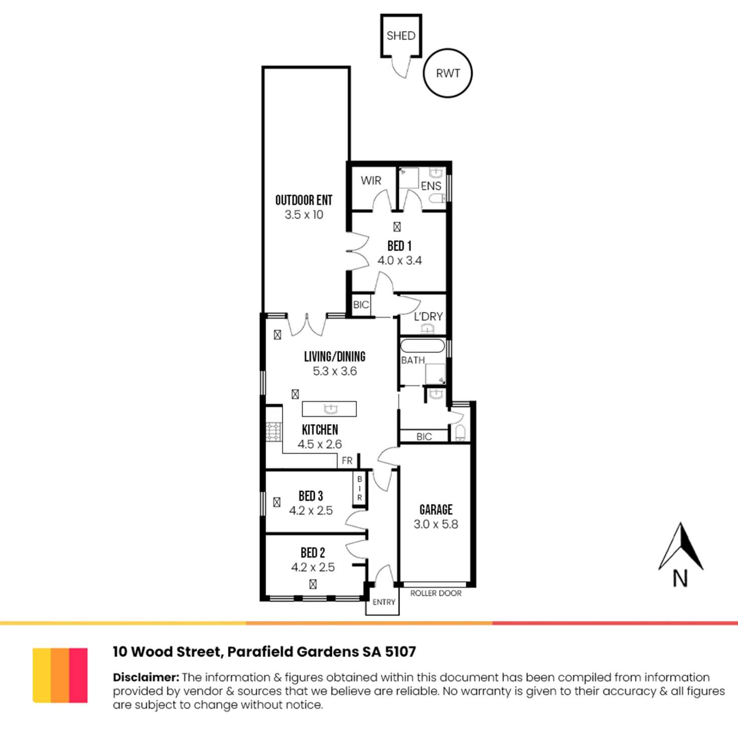 Floorplan of Homely house listing, 10 Wood Street, Parafield Gardens SA 5107