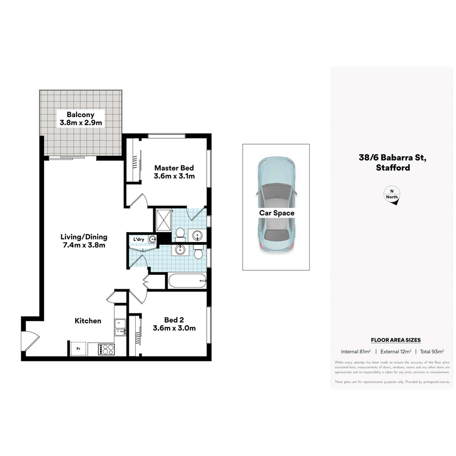 Floorplan of Homely apartment listing, 38/6 Babarra Street, Stafford QLD 4053