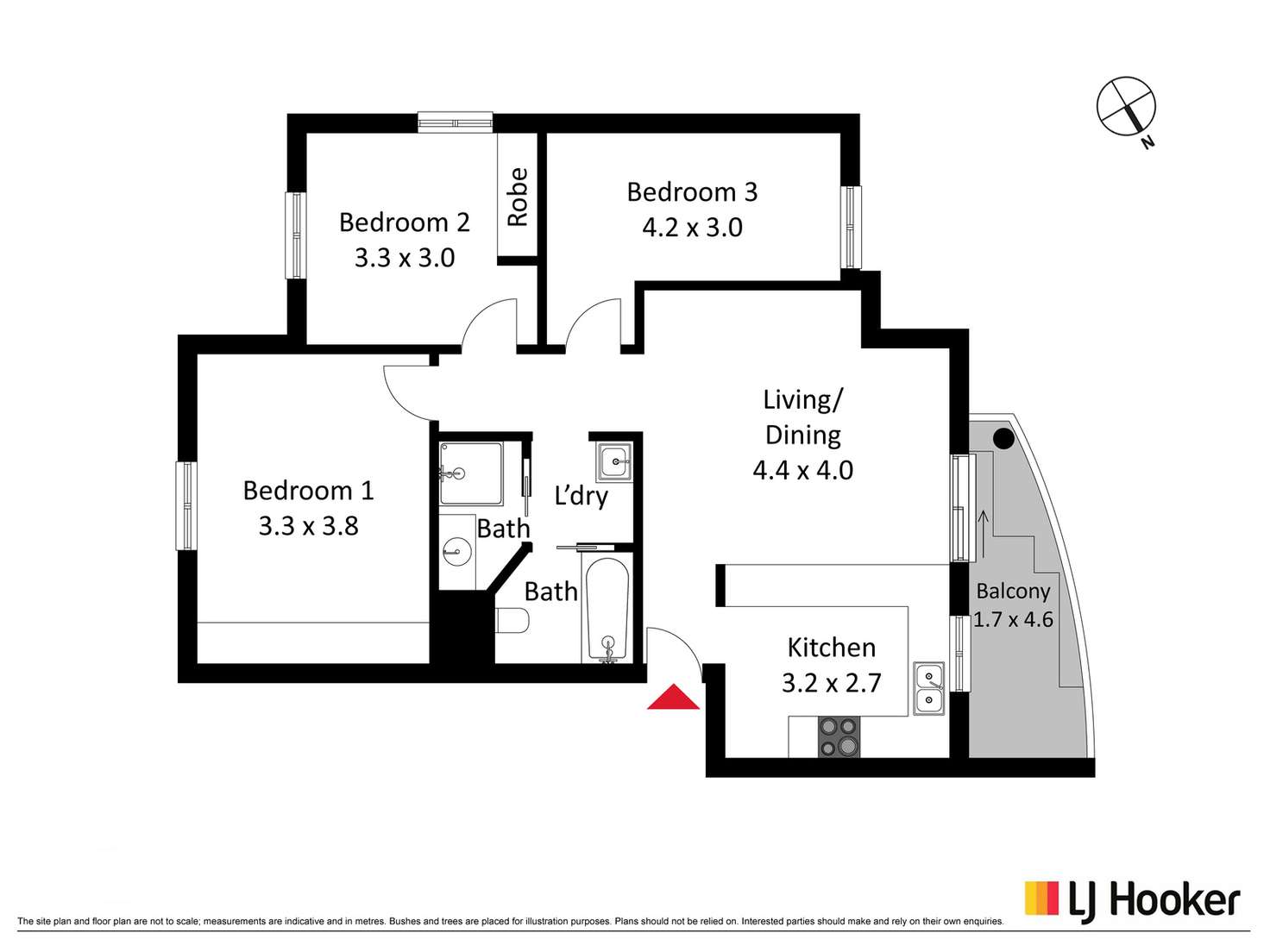 Floorplan of Homely apartment listing, 3/57 Port Jackson Circuit, Phillip ACT 2606