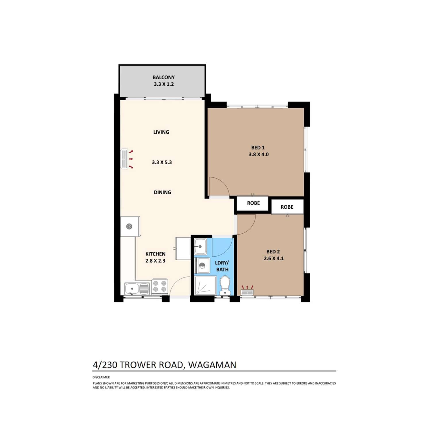 Floorplan of Homely unit listing, 4/230 Trower Road, Wagaman NT 810