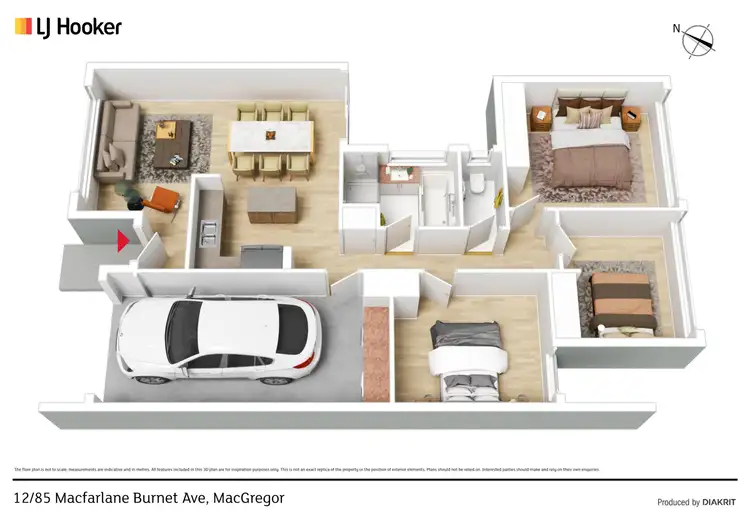 Floorplan of Homely townhouse listing, 12/85 Macfarlane Burnet Avenue, Macgregor ACT 2615
