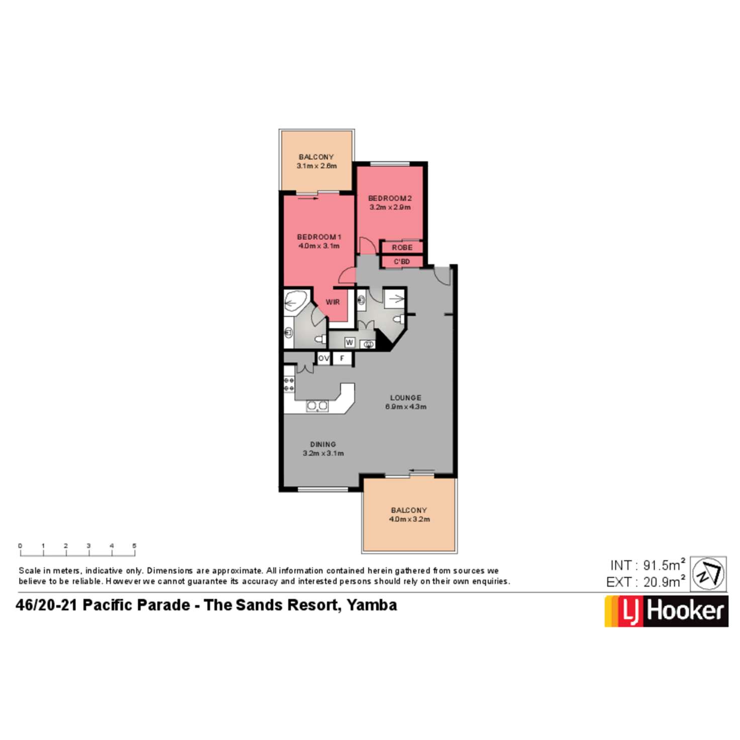 Floorplan of Homely apartment listing, 46/20-21 Pacific Parade, Yamba NSW 2464