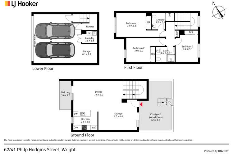 Floorplan of Homely townhouse listing, 62/41 Philip Hodgins Street, Wright ACT 2611