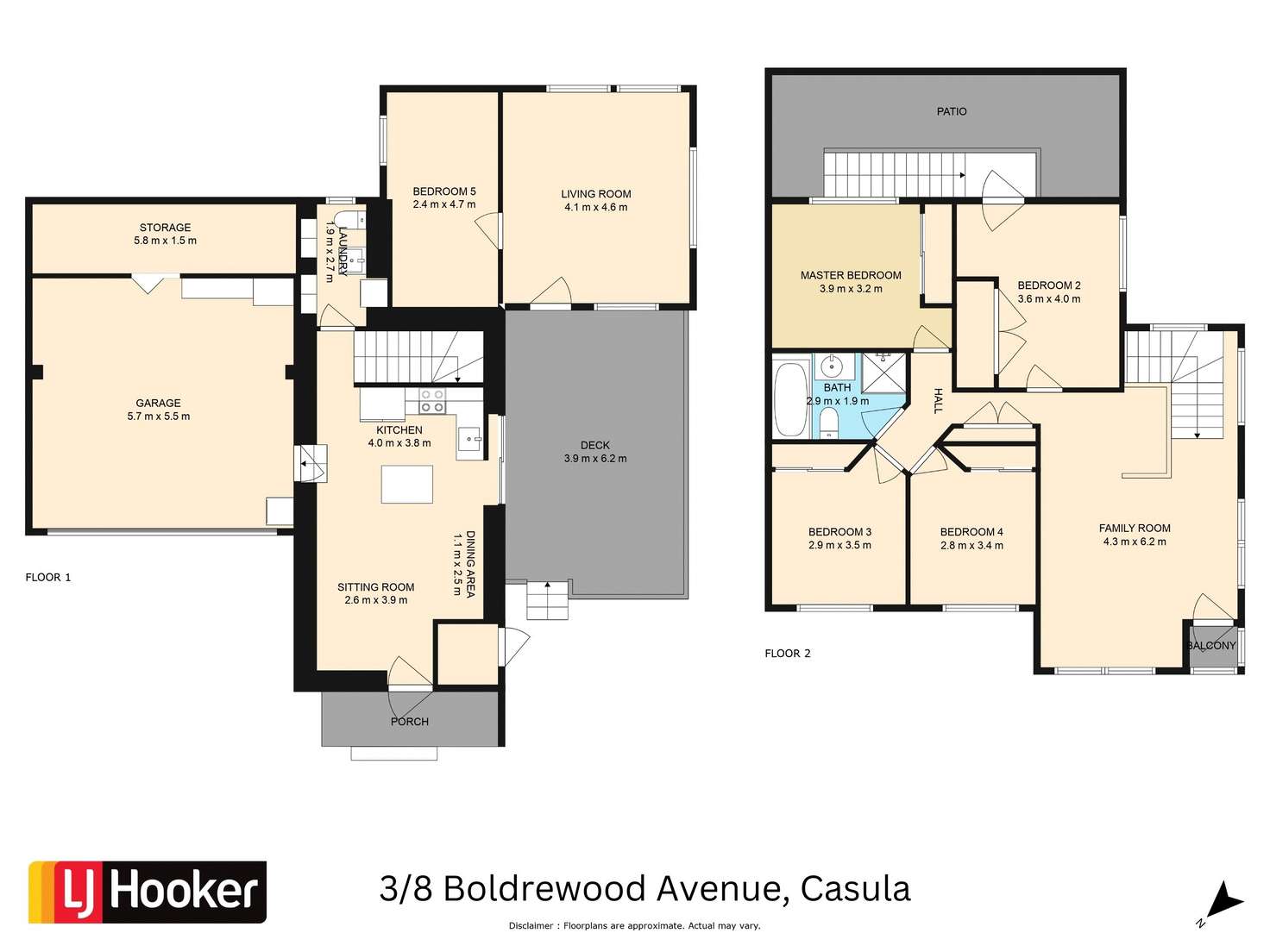 Floorplan of Homely semiDetached listing, 3/8 Boldrewood Avenue, Casula NSW 2170