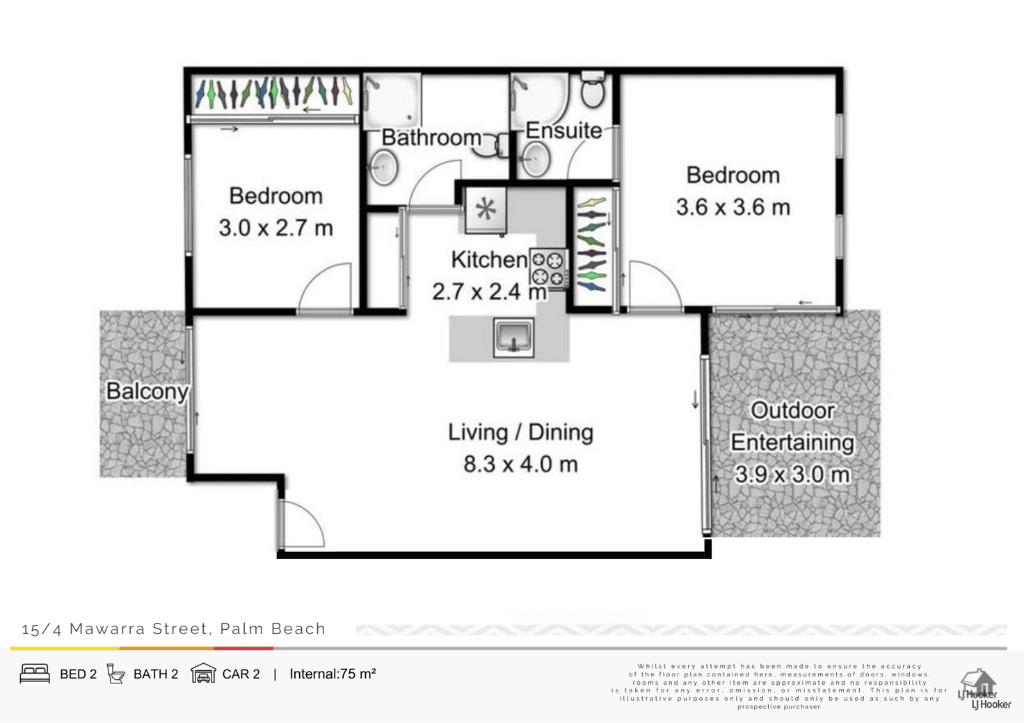Floorplan of Homely unit listing, 15/4 Mawarra Street, Palm Beach QLD 4221