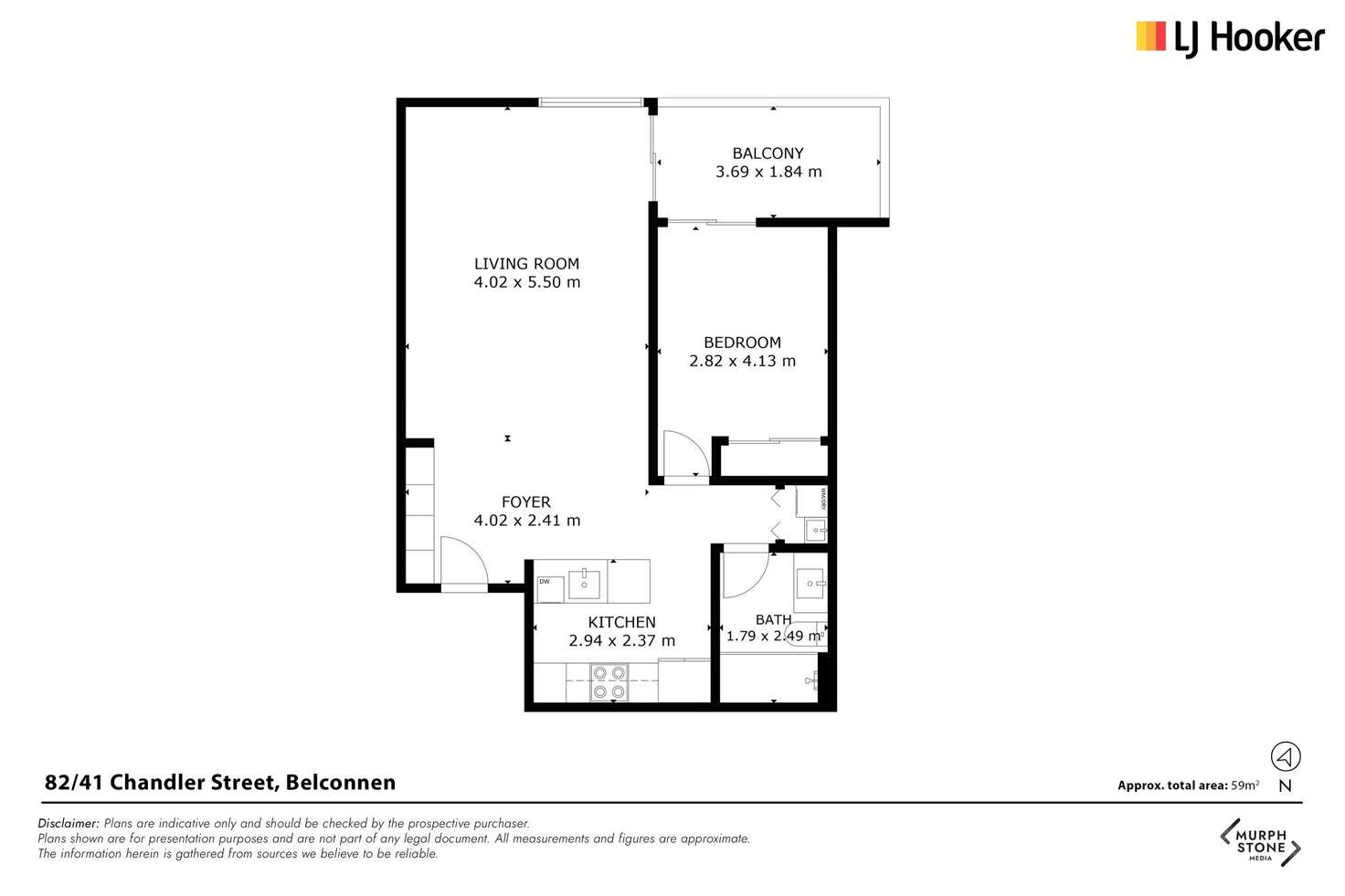 Floorplan of Homely apartment listing, 82/41 Chandler Street, Belconnen ACT 2617