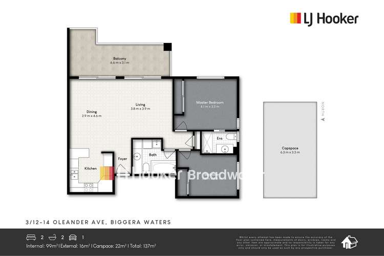 Floorplan of Homely apartment listing, 3/12-14 Oleander Avenue, Biggera Waters QLD 4216