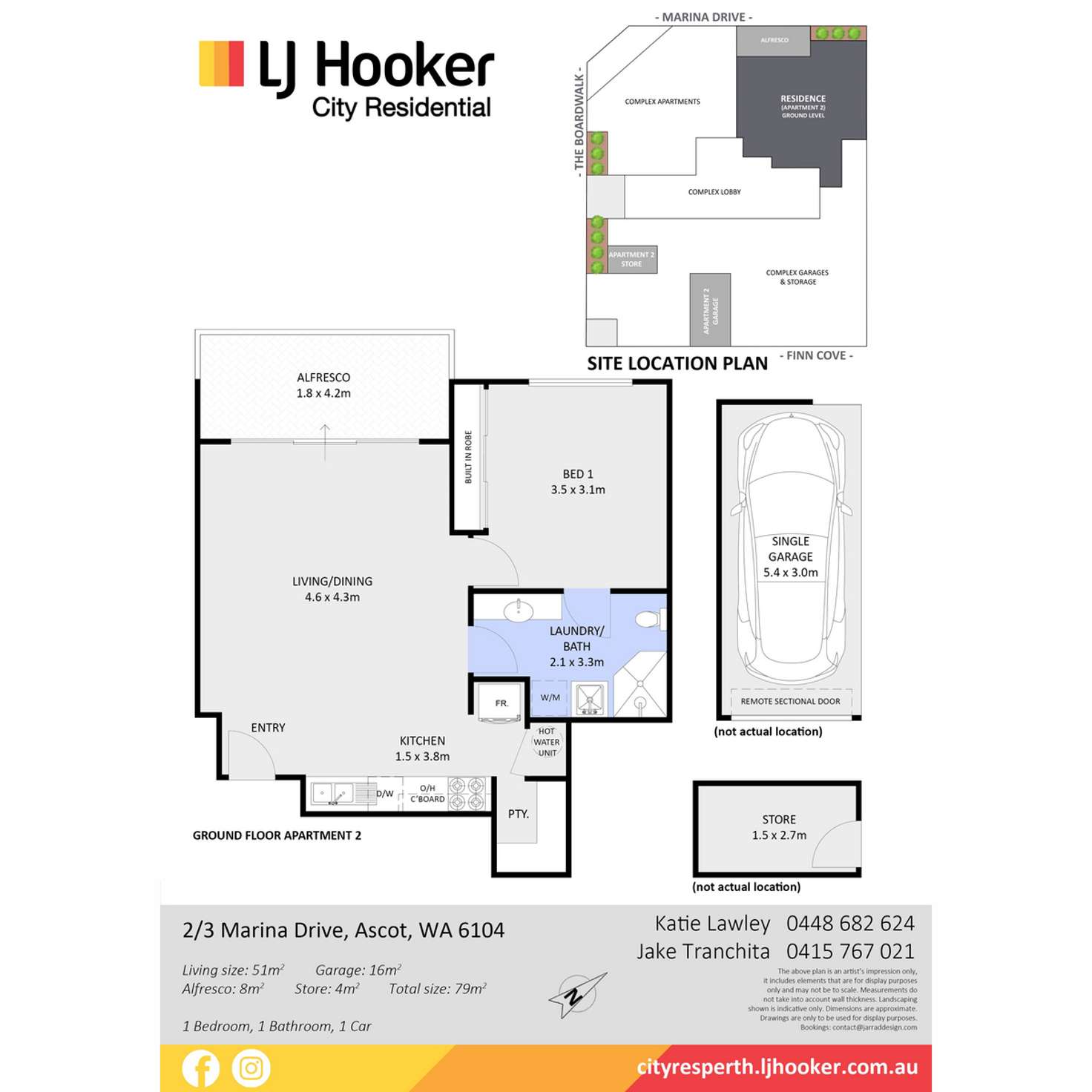 Floorplan of Homely apartment listing, 2/3 Marina Drive, Ascot WA 6104