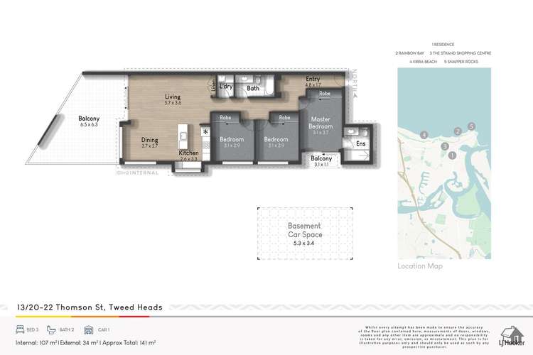 Floorplan of Homely unit listing, 13/20-22 Thomson Street, Tweed Heads NSW 2485