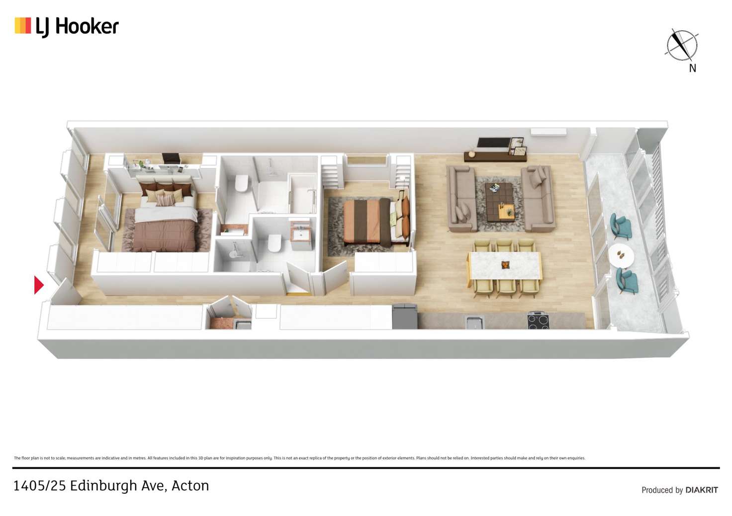 Floorplan of Homely apartment listing, 1405/25 Edinburgh Avenue, City ACT 2601