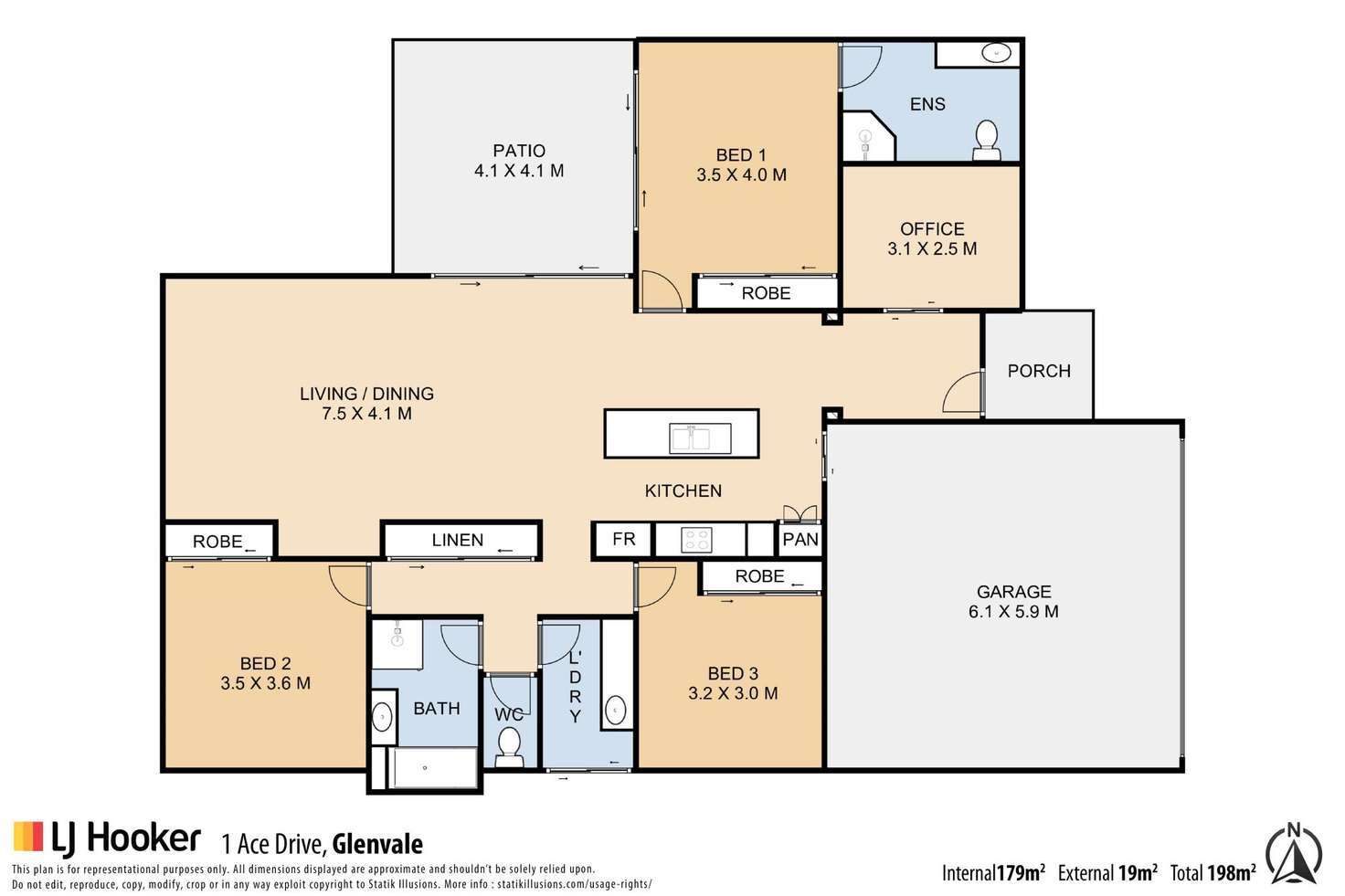 Floorplan of Homely house listing, 1 Ace Drive, Glenvale QLD 4350
