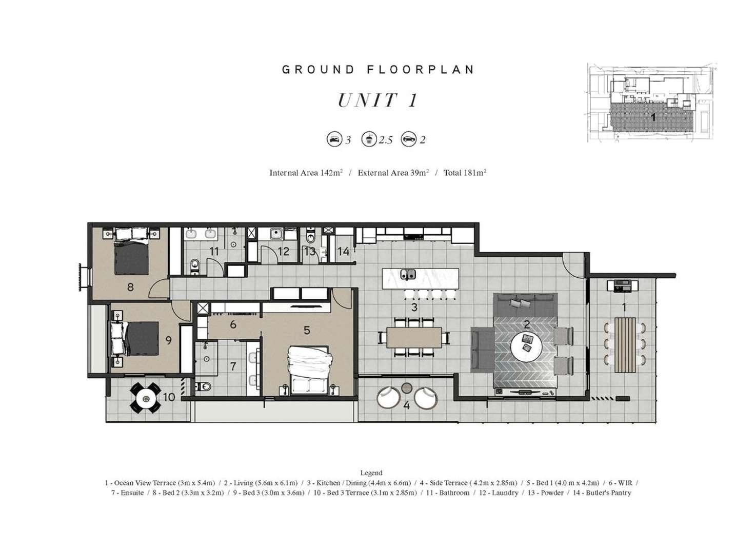 Floorplan of Homely apartment listing, 1/176 Marine Parade, Kingscliff NSW 2487