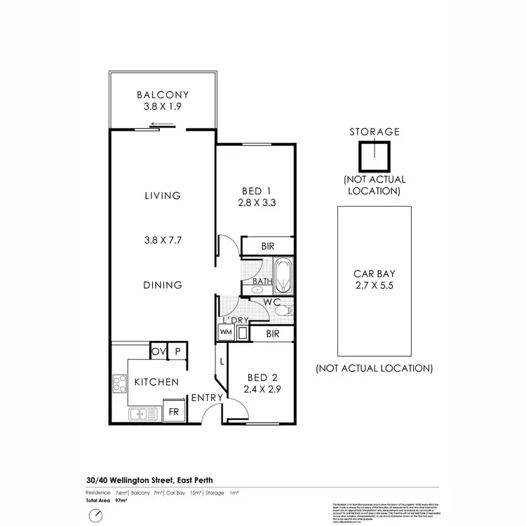 Floorplan of Homely apartment listing, 30/40 Wellington Street, East Perth WA 6004