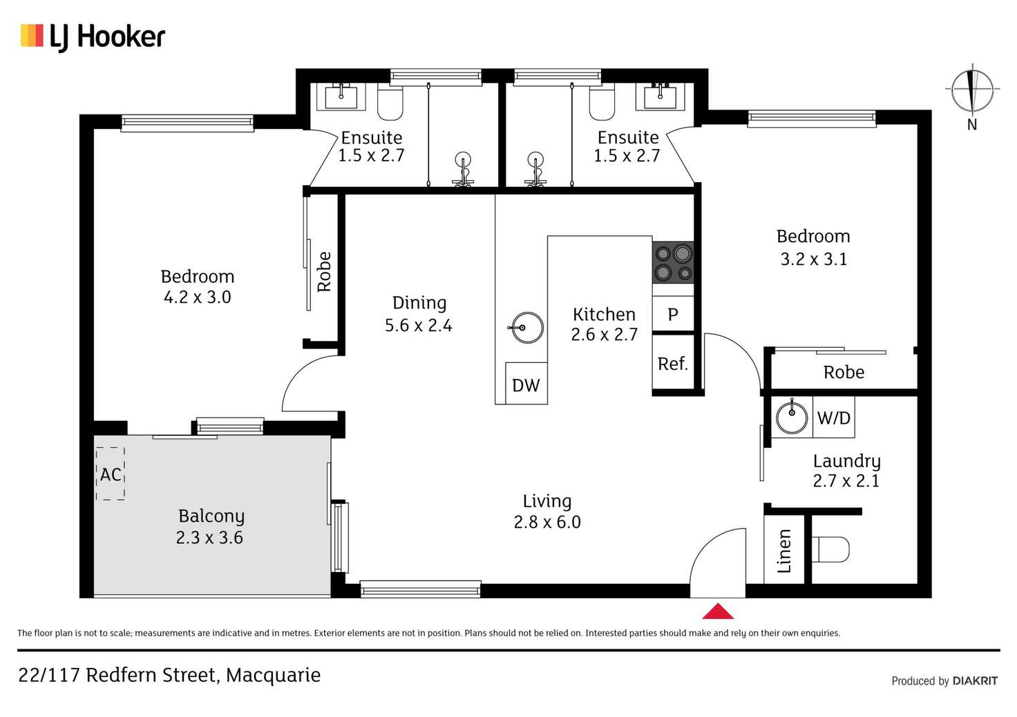 Floorplan of Homely apartment listing, 22/117 Redfern Street, Macquarie ACT 2614