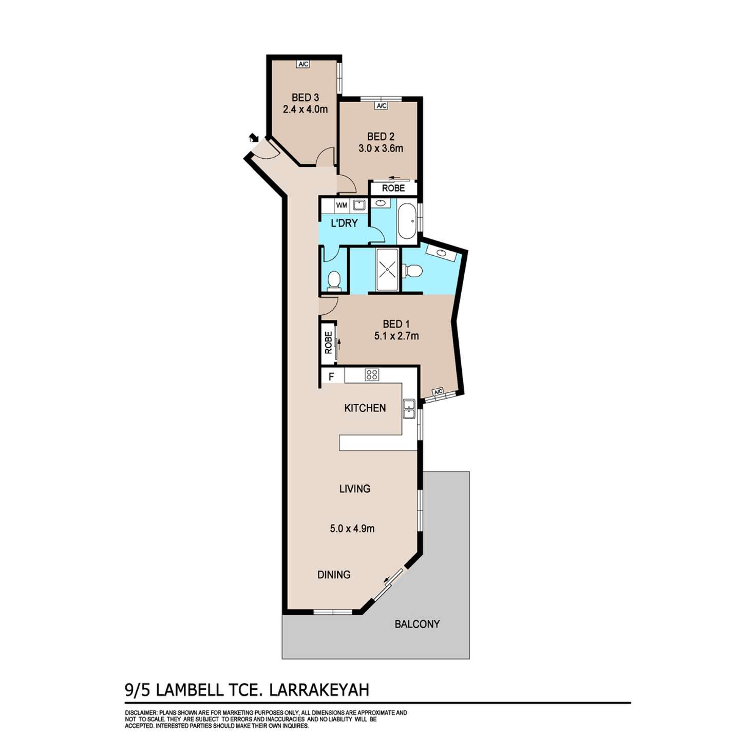 Floorplan of Homely unit listing, 9/5 Lambell Terrace, Larrakeyah NT 820
