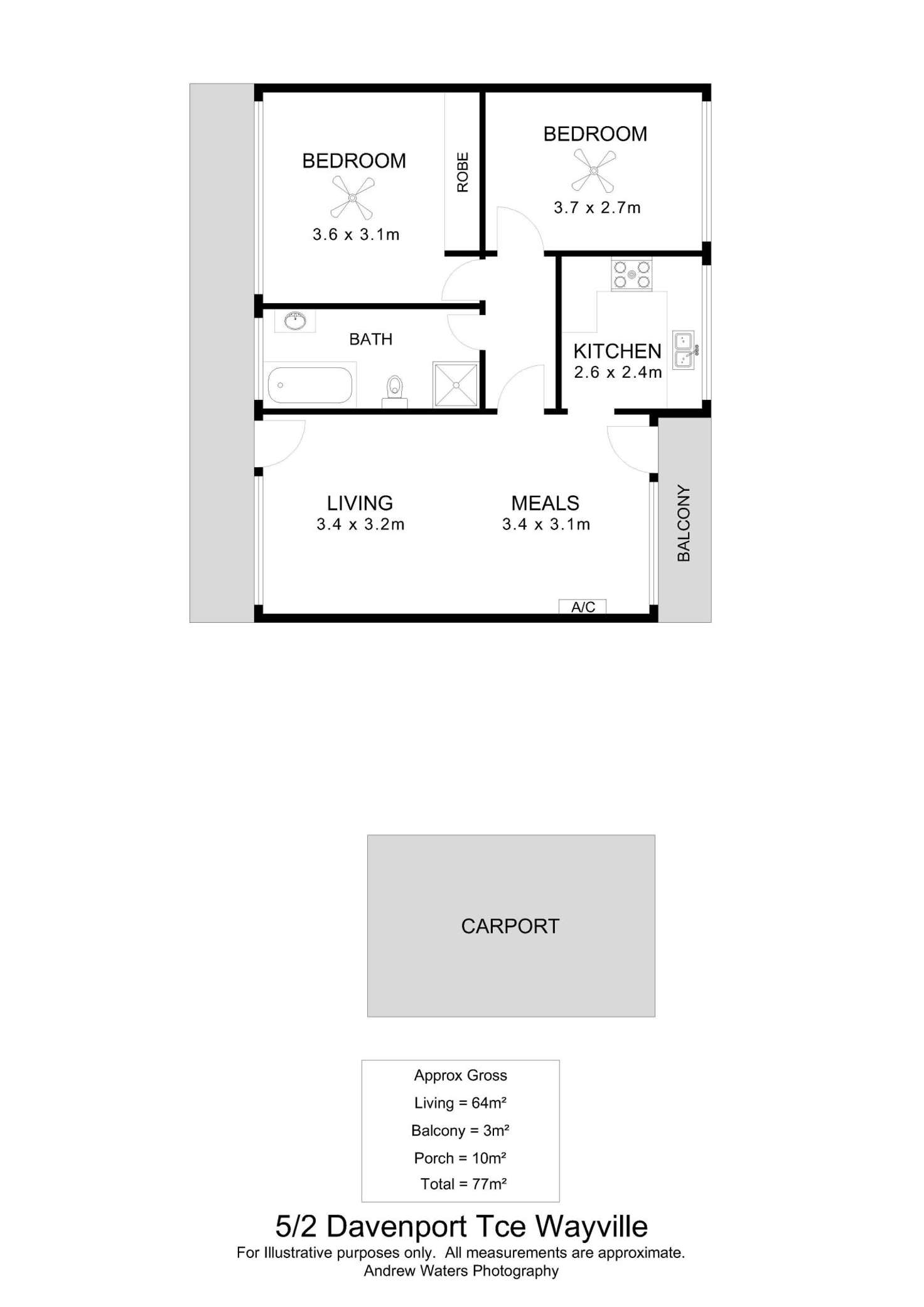 Floorplan of Homely unit listing, 5/2 Davenport Terrace, Wayville SA 5034