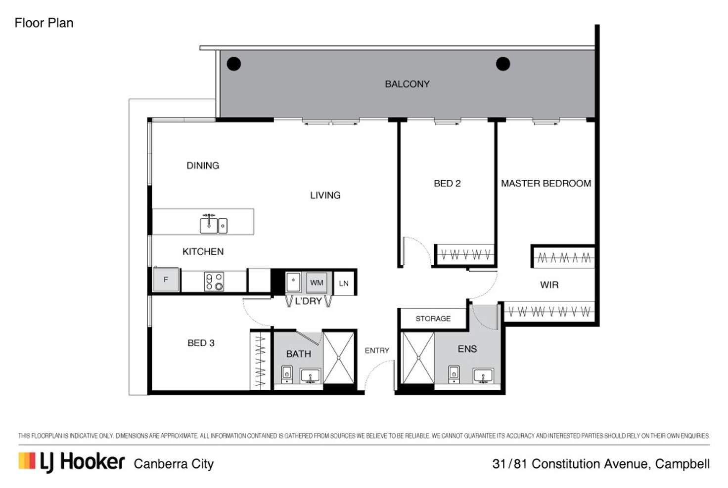 Floorplan of Homely apartment listing, 31/81 Constitution Avenue, Campbell ACT 2612