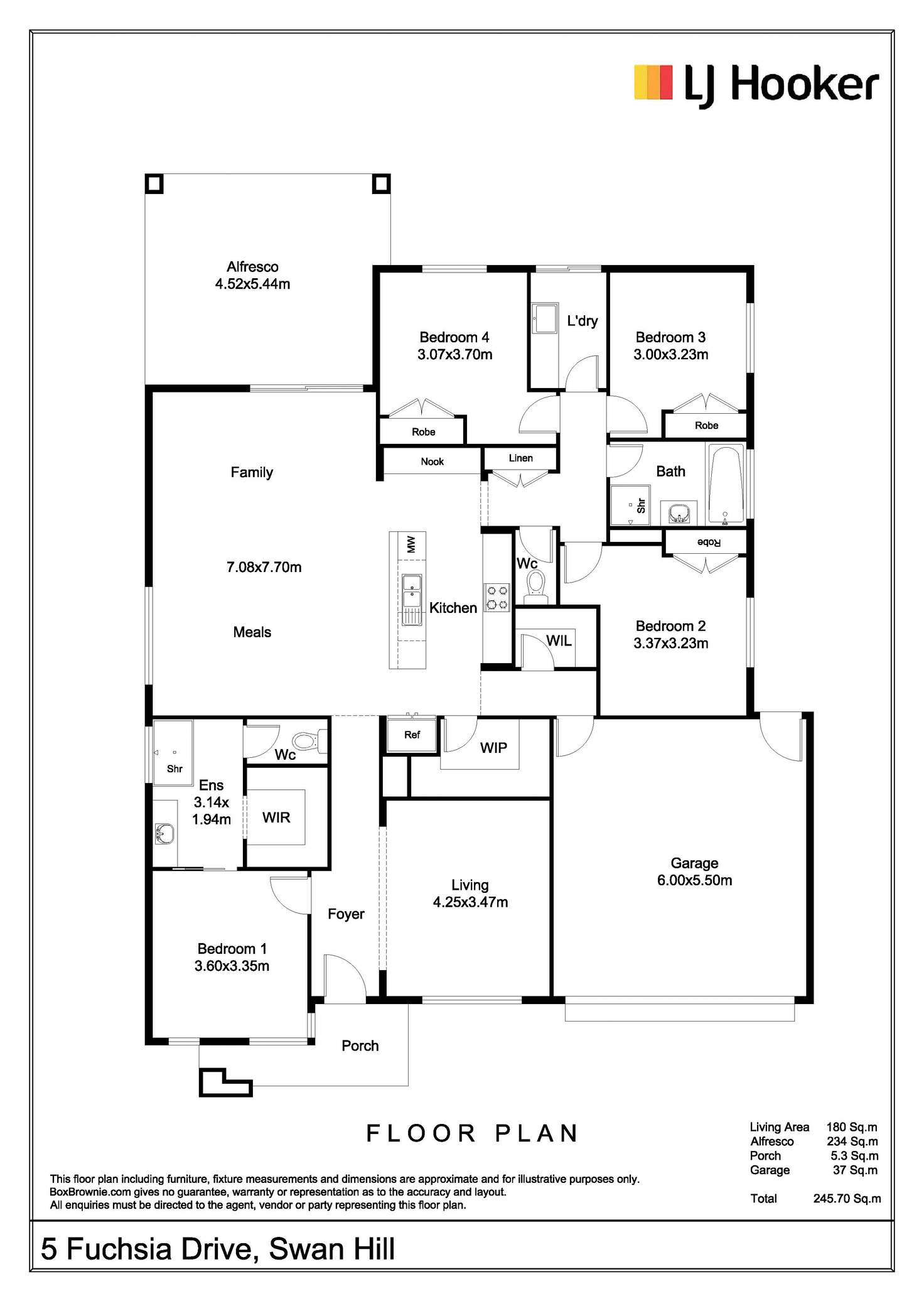Floorplan of Homely house listing, 5 Fuchsia Drive, Swan Hill VIC 3585