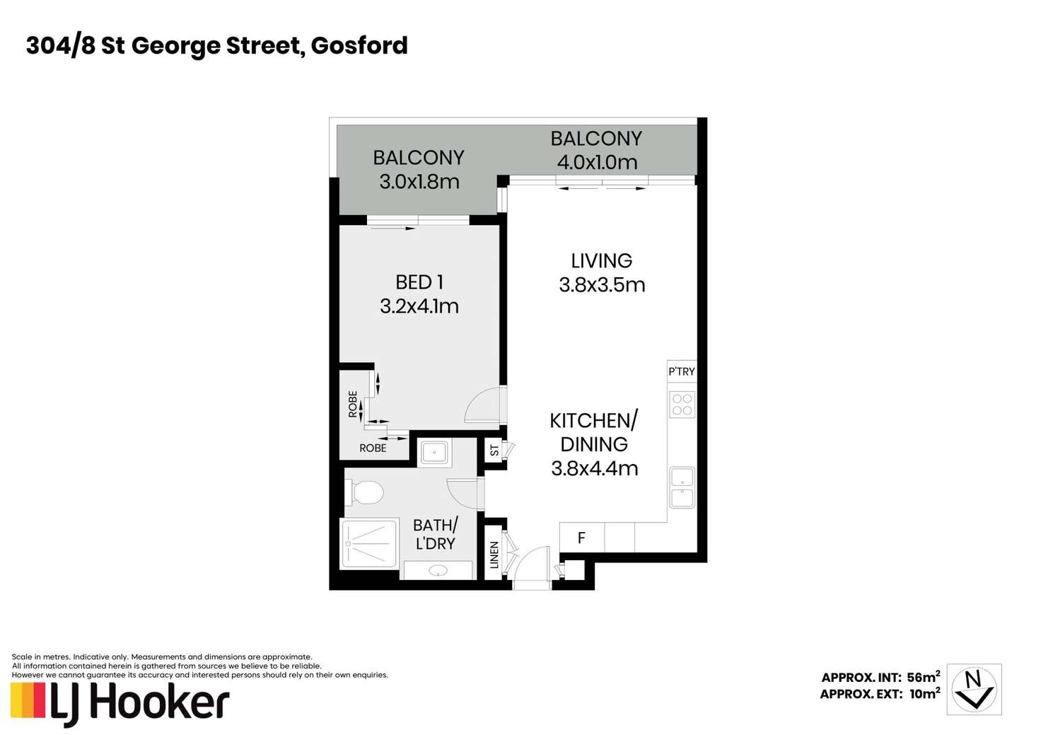 Floorplan of Homely unit listing, 304/8 St George Street, Gosford NSW 2250