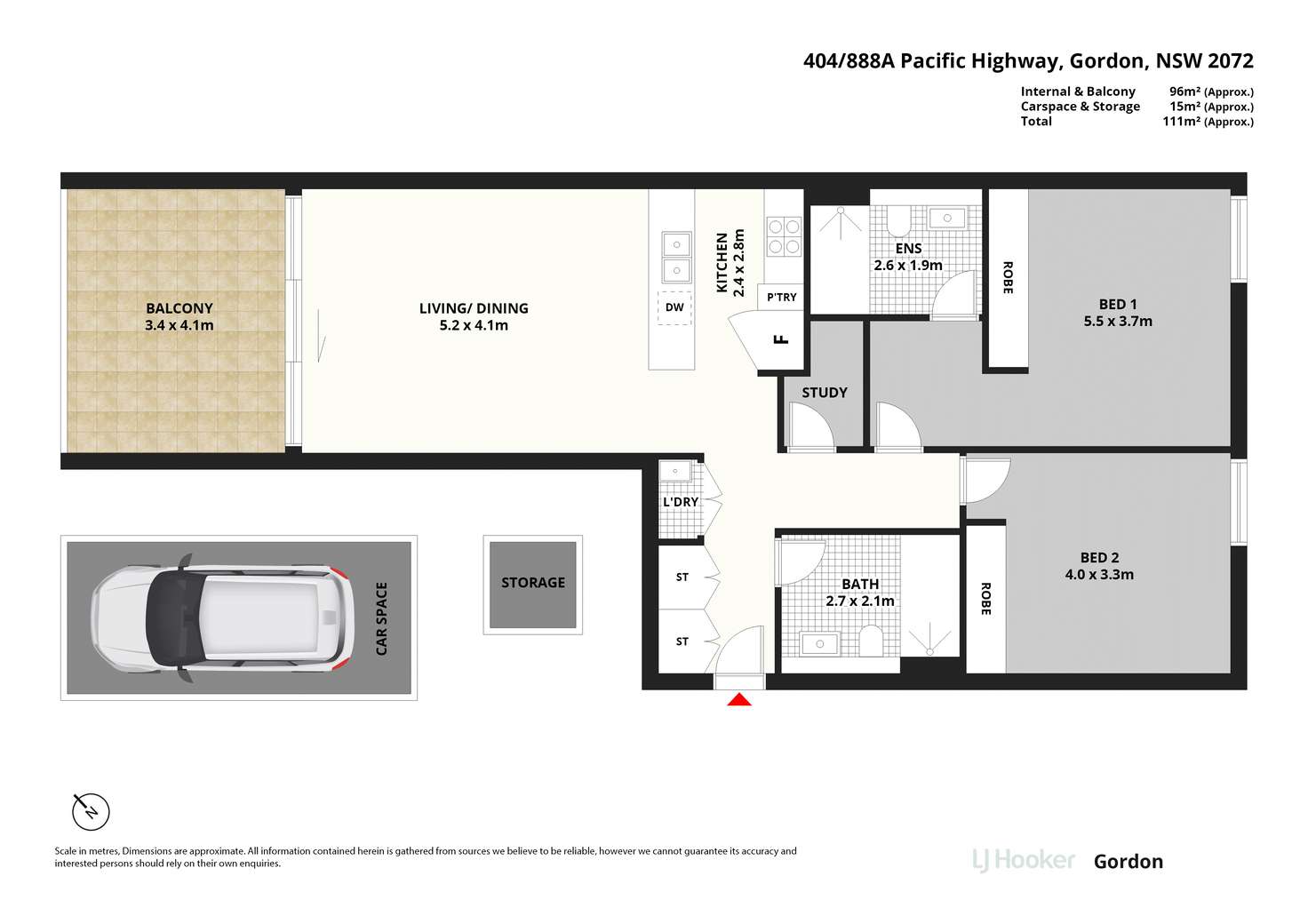 Floorplan of Homely apartment listing, 404/888a Pacific Highway, Gordon NSW 2072