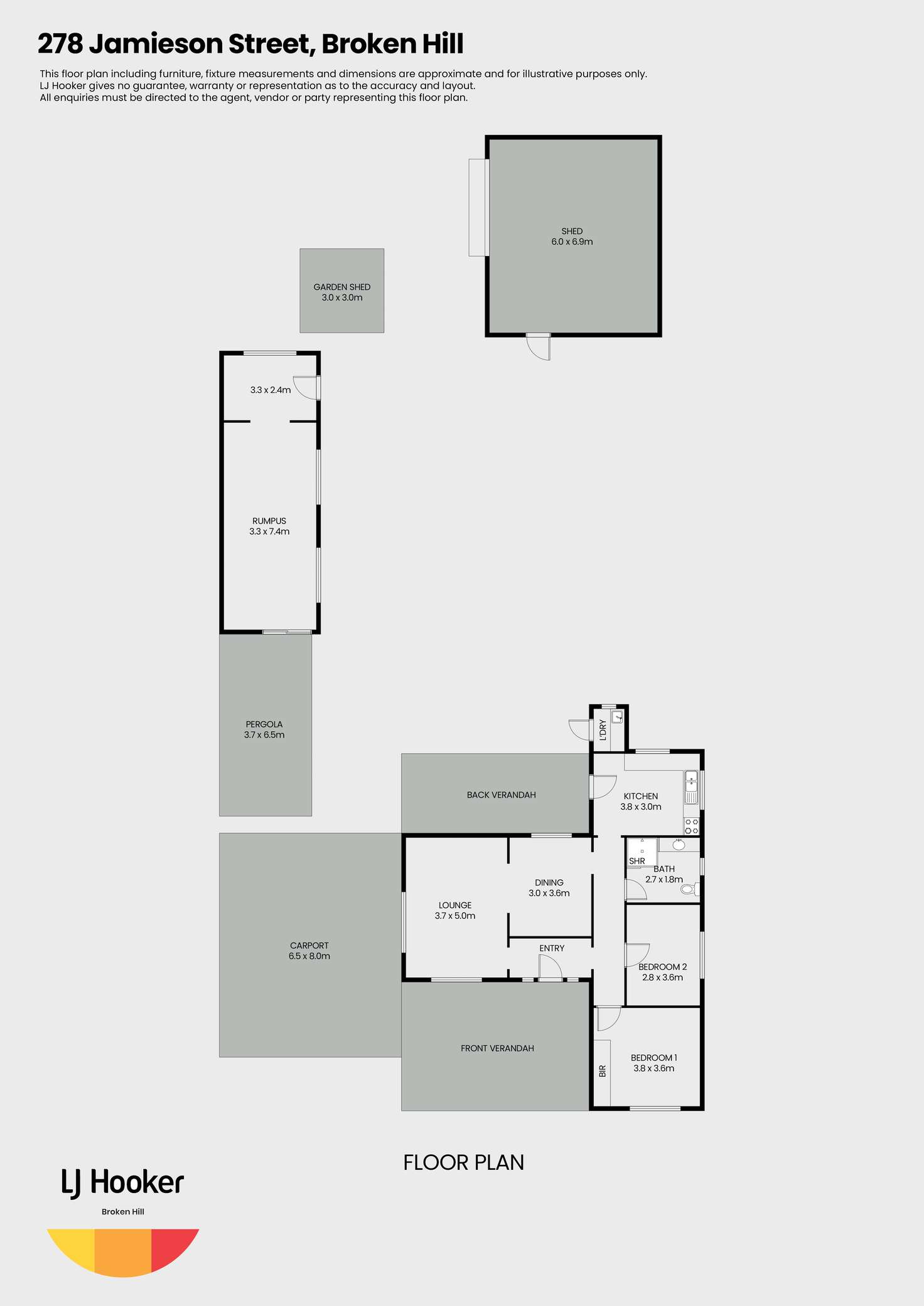 Floorplan of Homely house listing, 278 Jamieson Street, Broken Hill NSW 2880